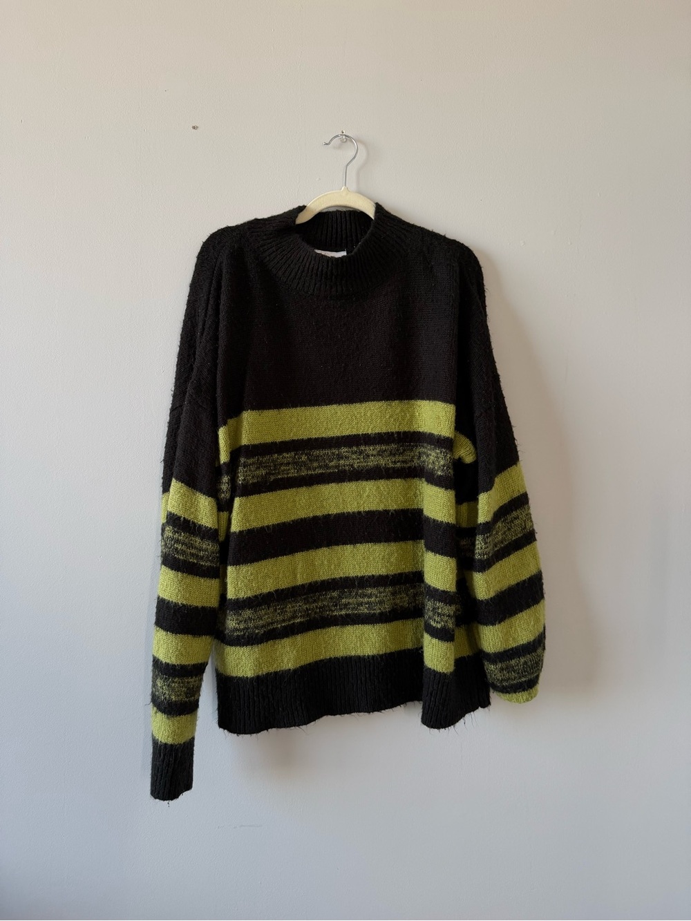 COLLUSION Green Black Striped Oversized Sweater